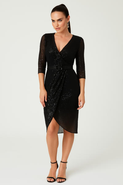 Paillettenkleid schwarz